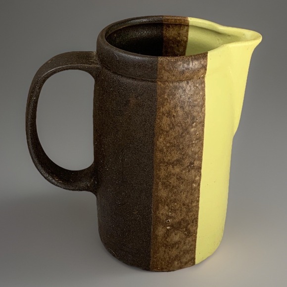 Mccoy Other - McCoy Pottery #1409 Pitcher Brown Yellow Glaze MCM USA Stoneware